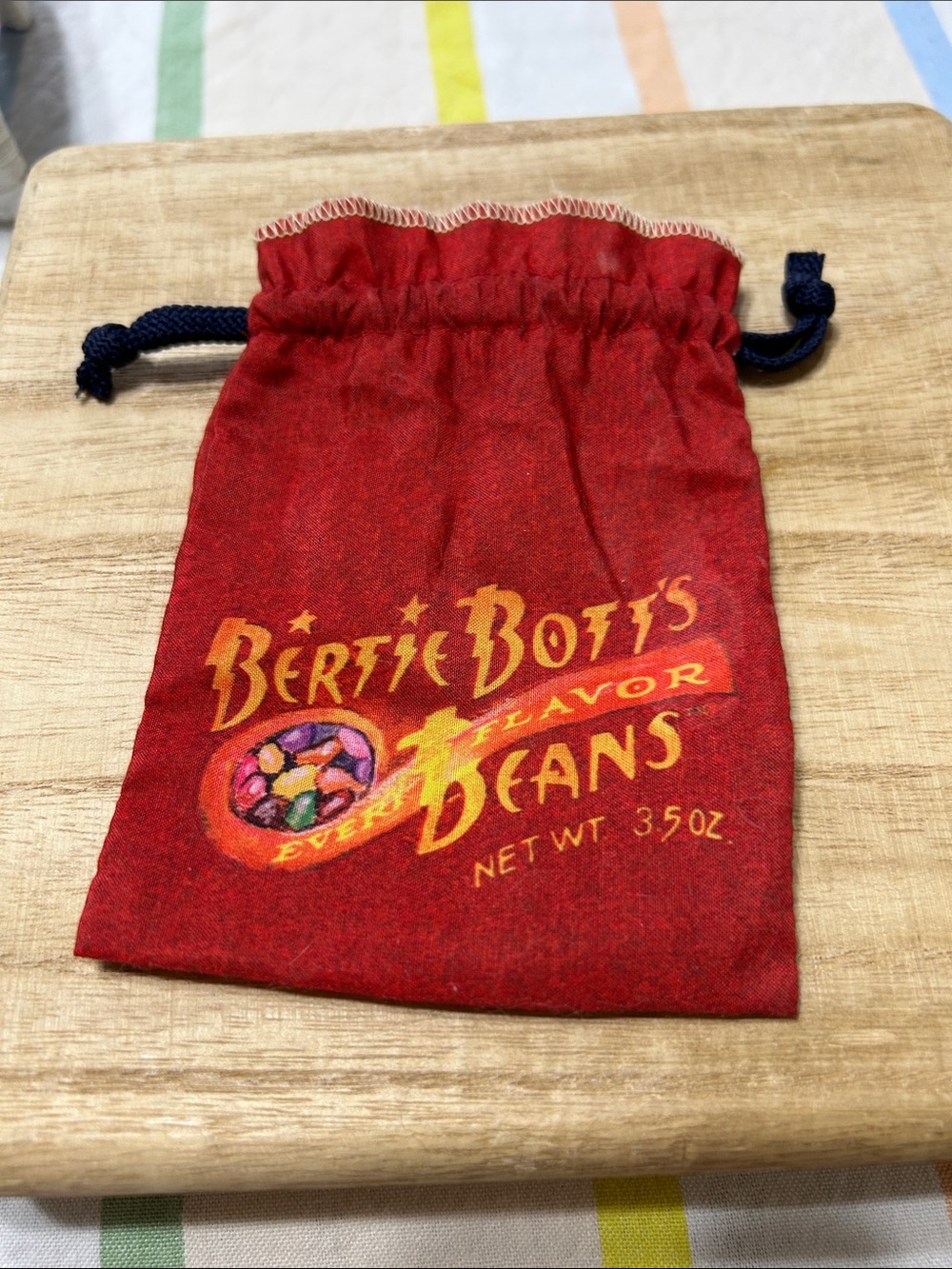 Vintage 2000 Bertie Botts Every Flavor Beans Cloth Drawstring Candy Bag Only